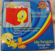 Contenitore Titty Looney Tunes Porta Giocattoli  Forma Cubo Cm 30x30x30