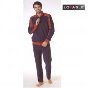 Tuta Uomo Lovable Con Zip in Pile L0CHK Blu Red