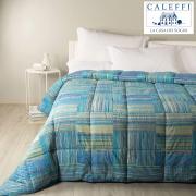 Trapunta Caleffi Singola Cosmo Bluette Esterno Cotone Piumone Invernale