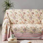 Telo Arredo Foulard Caleffi Matrimoniale Gran decor Kyoto Corallo Cm 270x270