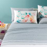 Lenzuola Caleffi Piazza e Mezza Francese Farfalle Grigio Puro Cotone